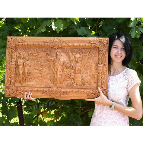 Adam And Eve Wood Carving Br