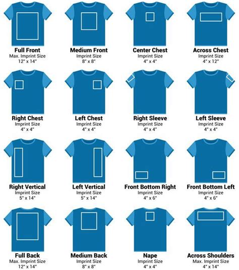 Cricut T Shirt Design Size Chart