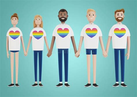 Happy People Of Different Nationalities Holding Hands Lgbt Community