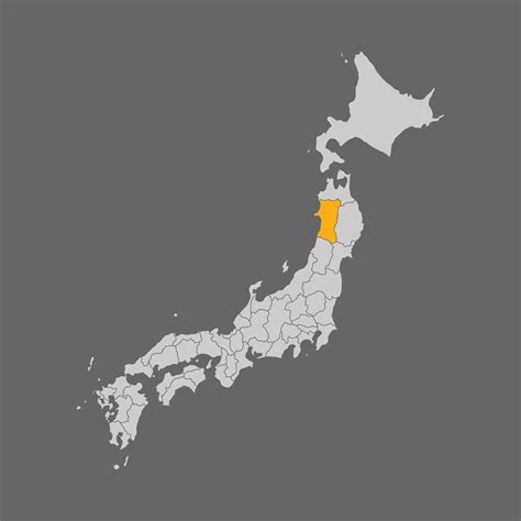 Akita Prefecture Highlighted On The Map Of Japan 8295986 Vector Art At