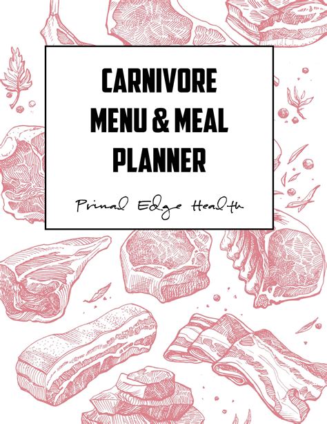 Carnivore Diet Meal Planner Printable Primal Edge Health