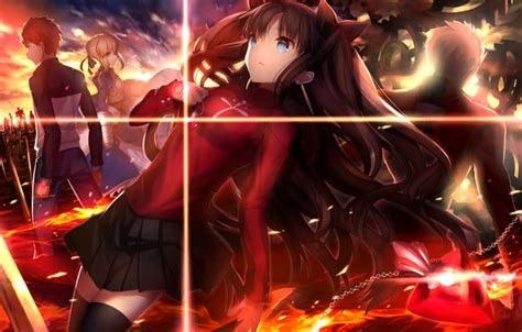 Check out amazing fate_stay_night artwork on deviantart. Обои девушки, парни, Тосака Рин, сейбер, арчер, Эмия Широ ...