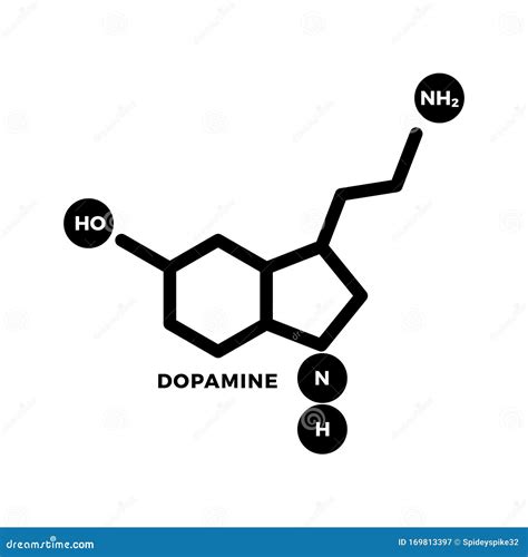 Dopamine Human Hormone Molecule Isolated Vector Illustration Stock