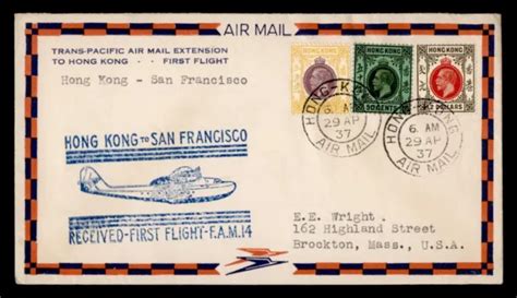 Dr Who 1937 First Flight Hong Kong To San Francisco Ca Fam 14 J76046 2150 Picclick