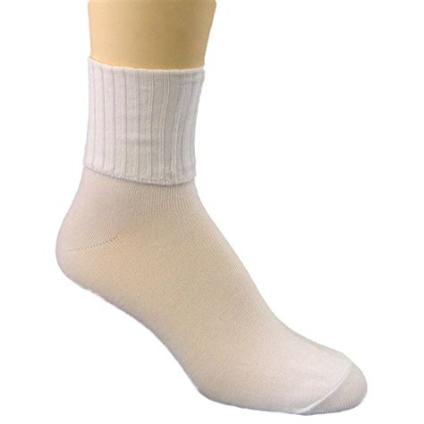 Peds Peds Womens Turn Cuff Sock 4 Pair Value Pack White Womens Size