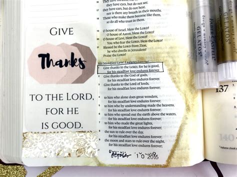 Give Thanks To The Lord Bible Journaling Tutorial A Cup