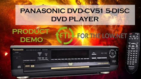 Panasonic Dvd Cd Player 5 Disc Changer With Remote Model Dvd F65 Cords