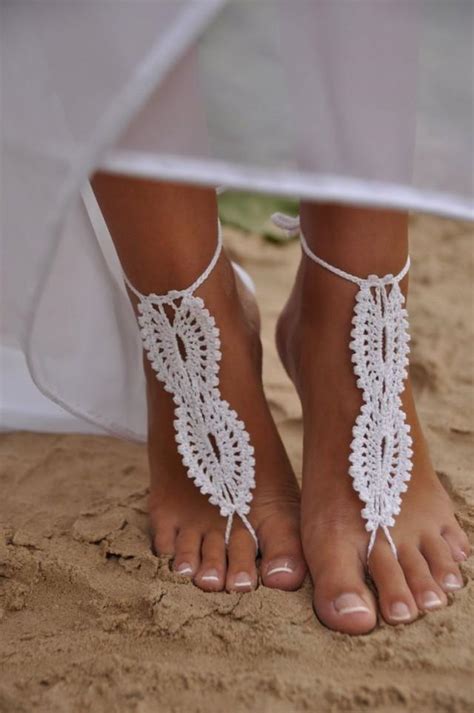 Bridal Barefoot Sandals White Crochet Barefoot Sandals Bridal Foot