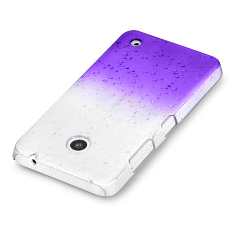 Yousave Accessories Nokia Lumia 630 Raindrop Hard Case Purple Clear