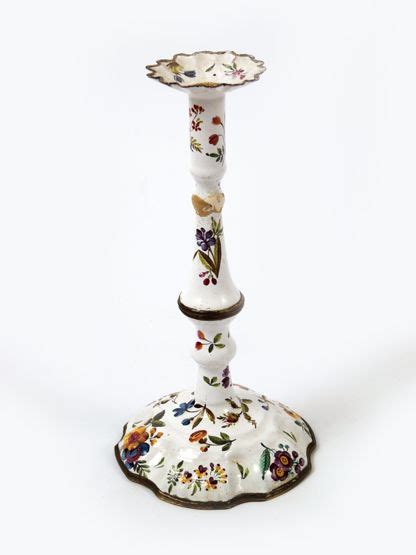 An English Enamel Candlestick Late 1700s Candlesticks Candle Holders