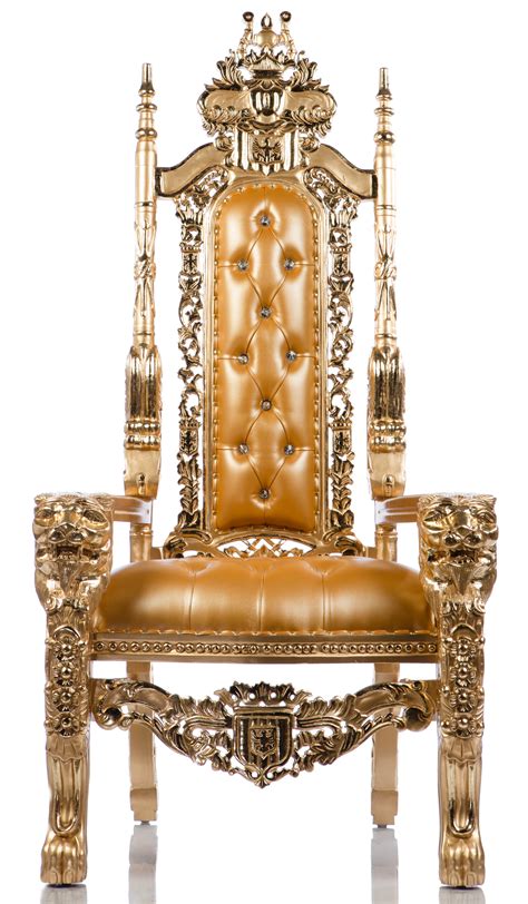 Gold Glam Lion Head Throne Goldgold Handcrafted Thrones