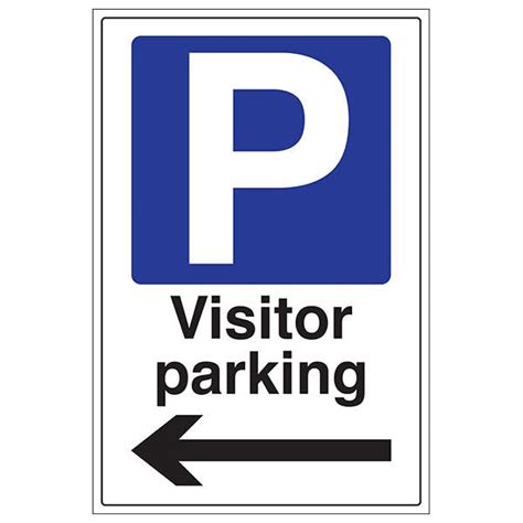 Visitor Parking Arrow Left Portrait Traffic And Parking Signs