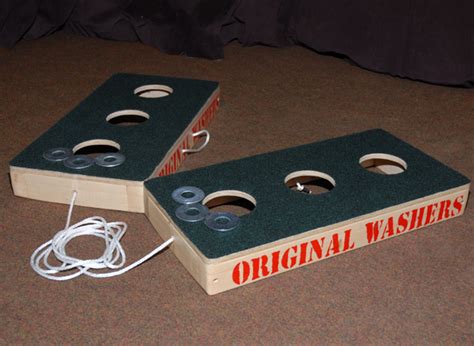 · each team should have a set of 3 washers, for a total of 6. The Original Washers Toss Game - Travel Carpeted Washers ...