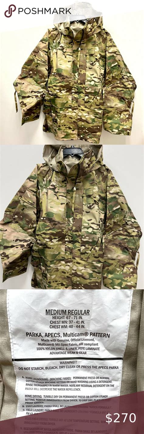 Us Army Issue Apecs Gen Ii Gore Tex Multicam Coldwet Weather Parka
