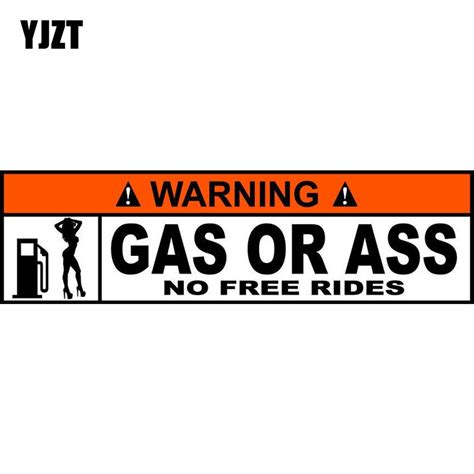 Yjzt 2056cm Cartoon Gas Or Ass Funny Warning Retro Reflective Decals Car Sticker C1 8133 In