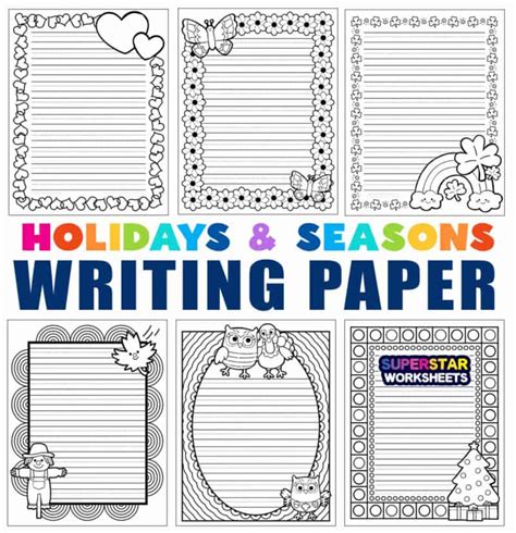 Kindergarten Writing Paper Superstar Worksheets