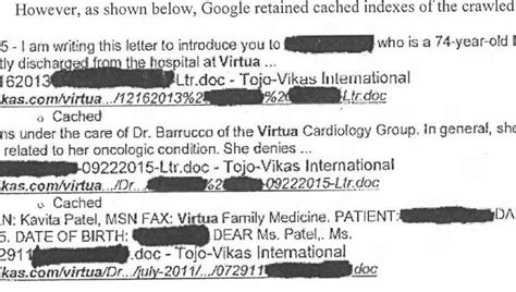 Virtua Medical Group To Pay 417000 After Patient Data Posted Online