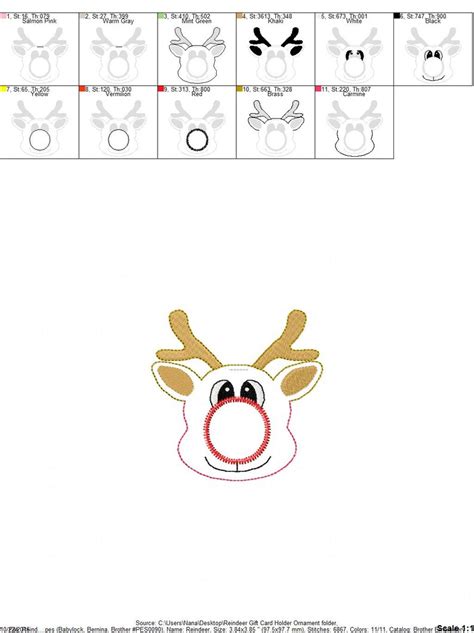 Reindeer Rudolph Christmas Gift Card Holder Ornament Etsy