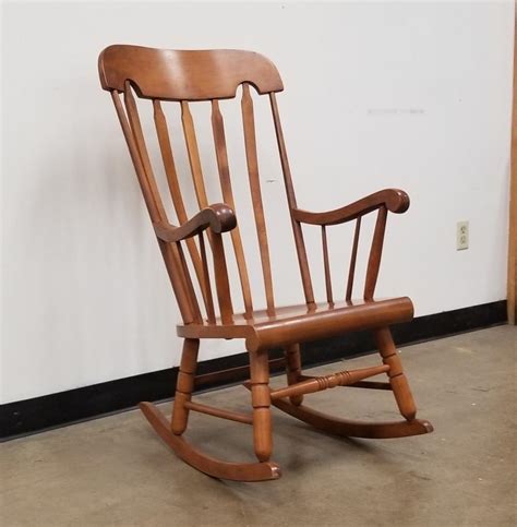 Sold Price Vintage Tell City Maple Arrow Back Large Rocking Chair 48