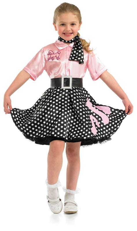 Filles Rock N Roll Fille Costume Pour 50 S Fancy Dress Kids Childrens