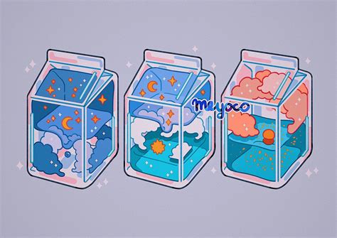 Milk Box Universe Kawaii Art Milk Art Kawaii Drawings