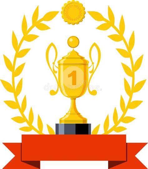 Trophy Cup Vector Flat Icon First Place Winner Win An Award Champion