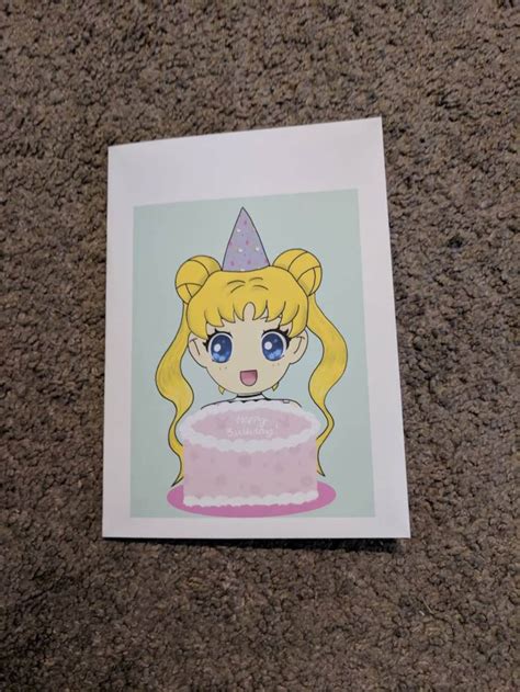 Sailor Moon Birthday Card Blank Inside Etsy Uk