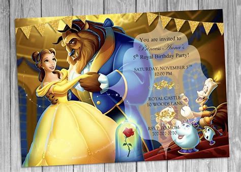 Beauty And The Beast Invitation Princess Belle Invitation Princess