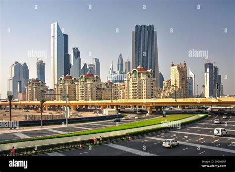 Skyscrapers In Downtown Dubai Dubai United Arab Emirates Stock Photo