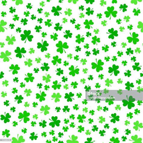 Green Clover Leaves Seamless Pattern Stock Illustration Download