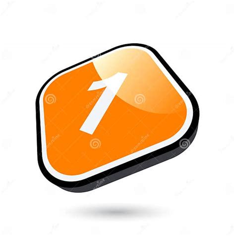Orange Number One Button Stock Vector Illustration Of Single 9335889