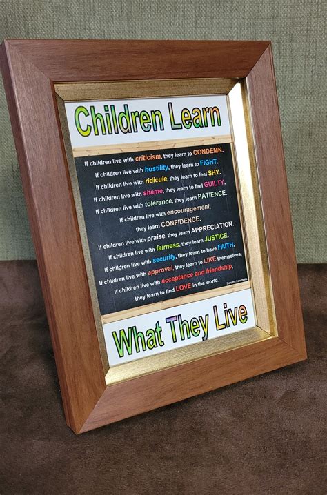 Children Learn What They Live Poem Quote By Dorothy Law Nolte Etsy