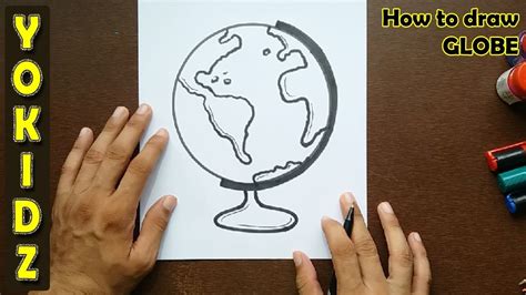 How To Draw Globe How To Draw Globe For Kids Youtube