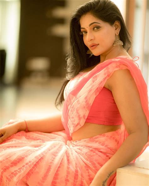 hot saree telugu actress karunya chowdary hot photos in latest fashion fancy sarees in 2022