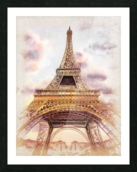 Vintage Paris Eiffel Tower Watercolor Painting Irina Sztukowski