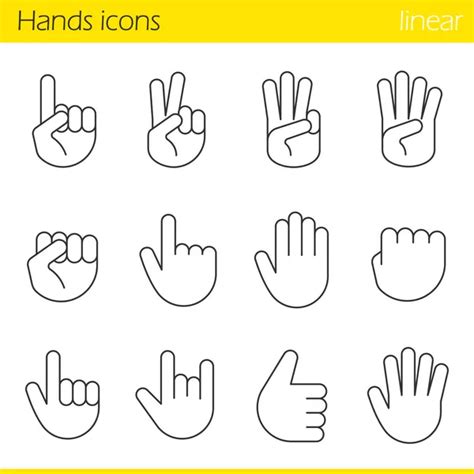 Hand Gestures Icons Set — Stock Vector © Bsd 149165802