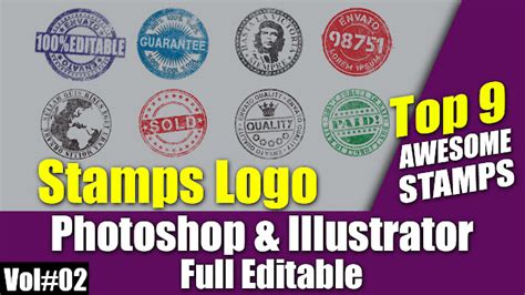 Full Editable Rubber Stamps For Photoshop And Illustrator Vol2 Desi