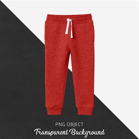 Premium Psd Front View Of Red Children Sweatpants Mockup