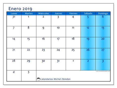 Calendario Enero 2019 75ld Calendario Enero Calendario Para