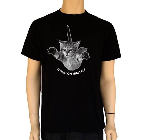 Funny Cat Flying Kitten Mens T Shirt Geek Kitty T Shirt S Xxl By