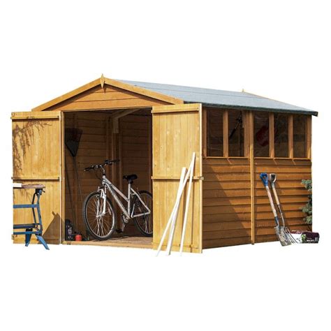 Shire Overlap Garden Shed 10x6 With Double Doors One Garden