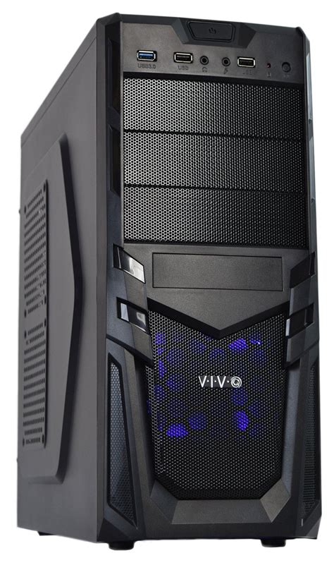 Vivo Black Atx Mid Tower Economy Computer Gaming Pc Case Black Desktop