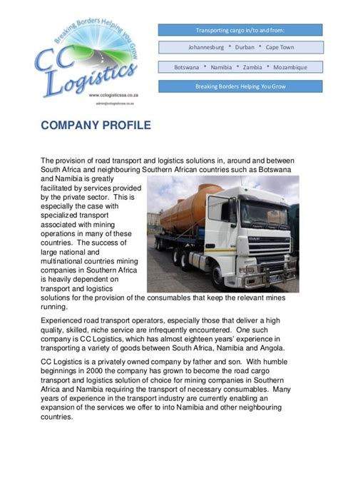 Logistics Company Profile Template