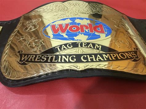 Wwf World Tag Team Championship Title Belt Gold Plated Adult Size