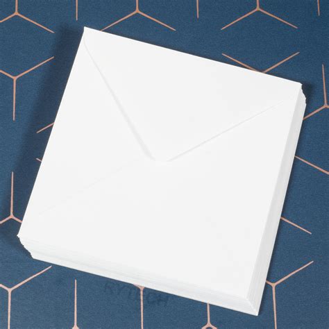 5 X 5 Square White Envelopes 100gsm Diamond Flap For Greeting Card