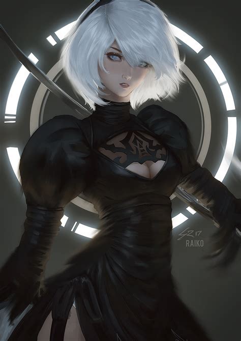 2b By Raikoart Chica Anime Manga Manga Girl Anime Art Girl Female