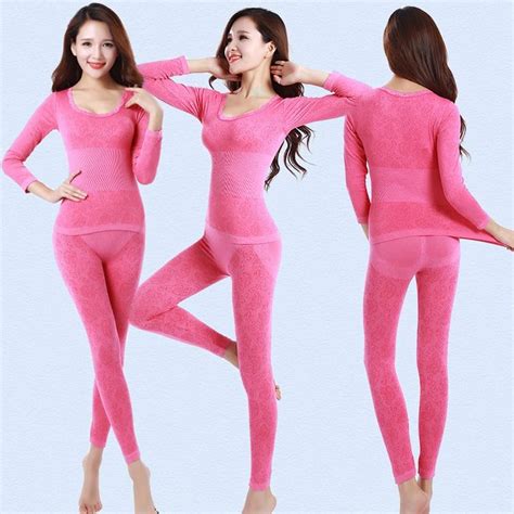 Buy Body Shaping Thermal Underwear Set Womens On Sale Now Cheap
