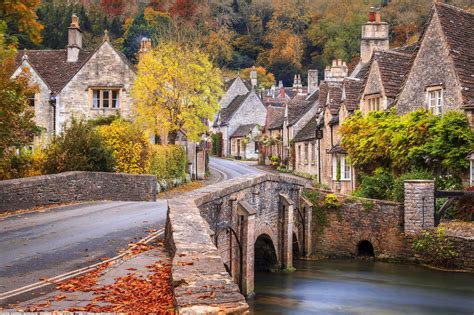 Picturesque Village Of Castle Combe In Wiltshire England In The Autumn