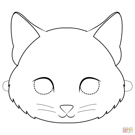 Maska na bal karnawałowy maska karnawałowa. Kitten Mask coloring page | Free Printable Coloring Pages