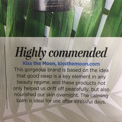 Highly Commended At The Natural Health Beauty Awards 2017 Kiss The Moon